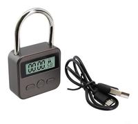 Cadenas à minuterie avec écran LCD, serrure électronique rechargeable par USB, serrure de sécurité en métal étanche pour voyage en plein air, numérique automatique