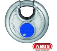 ABUS Cadenas Diskus 24IB/50 en acier inoxydable - avec protection circulaire de 360° - pour la sécurité en cas de fortes intempéries - 20317 - Niveau de sécurité ABUS 7 - Argent/Bleu