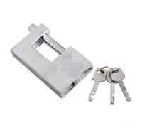 Cadenas antivol en alliage de zinc avec anse étanche en forme de D, livré avec 3 clés, corps en acier trempé robuste pour verrouiller les unités de rangement, les garages et les chaînes (100 mm)