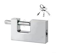 Cadenas antivol étanche en alliage de zinc avec 3 clés avec anse rotative pour un verrouillage sécurisé des chaînes, garages et caravanes (90 mm)