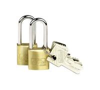 Cadenas avec serrure à clé 2er Set Duo 222 20 26 SB laiton