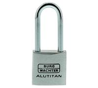 Cadenas Burg-Wächter, cadenas avec clé, épaisseur de manille de 3,7 mm, serrure en aluminium massif, intérieur résistant à la rouille, aluminium titane trempé 770 HB 20 26 SB