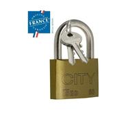 Cadenas CITY 35 mm - Laiton et anse acier - 2 clés - ISEO - 2042101