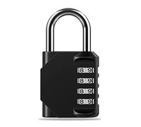 Cadenas code 4 chiffres Cadenas code casier Petit cadenas Imperméable à l'eau Convient aux casiers de gymnastique aux valise aux sacs à dos et autres casiers voyage accessoires Noir