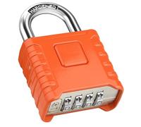 Cadenas Code 4 Chiffres, Diyife 52mm Cadenas Extérieur Etanche, Robuste et Antivol, 8mm Loquet Cadenas à Combinaison, Exterieur Serrure Porte de Garage, pour Jardins,Cours,Clôture,Casier-Orange