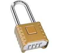 Cadenas Code 4 Chiffres, Diyife 52mm Extérieur Etanche, Robuste et Antivol, 8mm Loquet à Combinaison, Exterieur Serrure Porte de Garage, pour Jardins, Cours, Clôture, Casier-Cuivre, Long