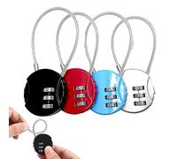 Cadenas Code,4 Pcs Cadenas Code à 3 Chiffres,Cadenas à Combinaison,Cadenas Câble à Code pour Vélo,Sac de Voyage Casier ou Sac à Dos