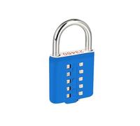 Cadenas Code Bouton poussoir à 10 chiffres, verrouillage par mot de passe, cadenas combinaison antivol chromé, mécanisme(Blue 10password)