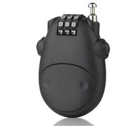 Cadenas Code Cadenas à bagages à câble télescopique, cadenas à usages multiples, verrouillage par mot de passe à 3 chiffres(Black)