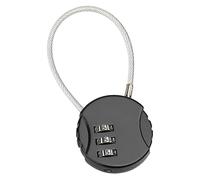 Cadenas Code, Cadenas avec Combinaison à 3 Chiffres Réinitialisables, Serrure à Combinaison Petit Cadenas à Code Cable pour Valise Sac de Voyage Casier (Noir)