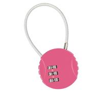 Cadenas Code, Cadenas avec Combinaison à 3 Chiffres Réinitialisables, Serrure à Combinaison Petit Cadenas à Code Cable pour Valise Sac de Voyage Casier (Rose)