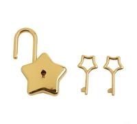 Cadenas compact en forme d'étoile avec double clé étoile pour sécuriser les conteneurs personnels, les journaux et les valises de voyage, élégant et sécurisé (doré)