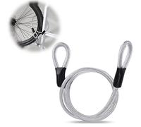 Cadenas de bicyclette, Cable de sécurité en cable d'acier durable de 120 cm de long avec extrémités scellées en boucle, diamètre 8 mm (PVC + aluminium + acier)