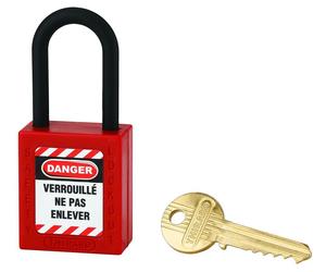 Cadenas de consignation rouge THIRARD anse nylon Ø6 Largeur 40 mm avec 1 clé varié - 005238RD