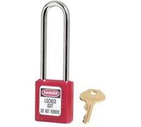 Master Lock 410LTRED Cadenas de Consignation en Thermoplastique pour Installations Mécaniques, Rouge, Anse 7,6 x 2 cm