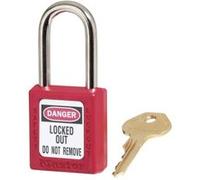 Master Lock Cadenas de consignation Zenex 410RED Anse métal 38 mm Rouge
