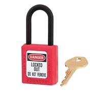 Cadenas de Consignation Zenex™ thermoplastique diélectrique Rouge, 38 mm de Large avec Anse en Nylon de 38 mm, s’entrouvrant