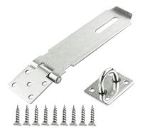 Cadenas de porte en acier inoxydable de 12,7 cm - Loquet et agrafe - Loquet de sécurité robuste pour porte, fenêtre, armoire, cage pour animaux de compagnie - Argenté