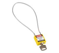 Cadenas de Sécurité Compact à Câble, 32mm x 16mm x 400mm, Jaune