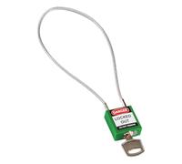 Cadenas de Sécurité Compact à Câble, 32mm x 16mm x 400mm, Vert