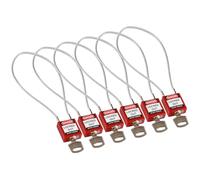 Cadenas de Sécurité Compact à Câble, 40cm, Rouge, Lot de 6