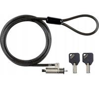 eSTUFF Câble antivol avec clés pour fente K-Slot - 4,5 mm x 180 cm - Câble de sécurité en acier pour tablette, ordinateur portable et écran