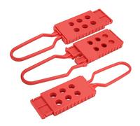 Cadenas de sécurité moraillon rouge 6 trous paquet de 3 étiquette de verrouillage moraillon en nylon pour l'industrie chimique