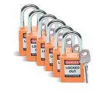 Cadenas de Sécurité Nylon, 38.50mm x 86.50mm x 19.50mm, Orange, Lot de 6