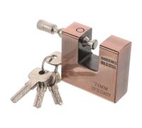 Cadenas de Sécurité Rétro en Métal pour Entrepôt, avec Clés | Corps Renforcé Rectangulaire, Ouverture Latérale, Finition Marron, pour Abri, Conteneur et Usage Domestique