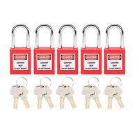 Cadenas de sécurité rouge lvifloae, cadenas de sécurité isolé en nylon PA, 38 mm, adapté au transport logistique de l'énergie nucléaire, rouge, 5 ensembles (Red)