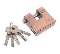 Cadenas de Sécurité Vintage en Fer Marron avec Clés pour Entrepôt | Verrouillage Robuste, Usage Domestique, Format Rectangulaire, Cinq Clés Incluses, Finition Marron