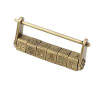 Cadenas de verrouillage par mot de passe à combinaison vintage antique, valise antique vintage en métal caractères chinois cadenas de verrouillage par mot de passe