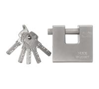 Cadenas D'extérieur en Métal Argenté, Robuste, Anti-effraction, Portail | Clés Incluses, Structure Rectangulaire Renforcée, Ouverture Latérale, pour Clôture, Hangar et Garage