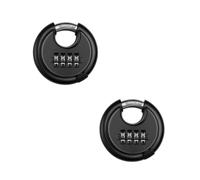 Cadenas Disque Cadenas à combinaison antivol extérieur 70 mm | Casier d'emballage étanche, serrure à 4 chiffres, disque antirouille(2Pcs)
