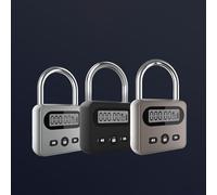Cadenas électronique en métal avec écran LCD, design résistant aux éclaboussures, serrure rechargeable par USB avec compte à rebours de 999 heures pour l'entraînement à la maîtrise de soi