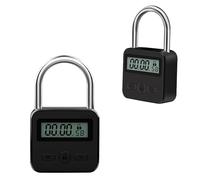 Cadenas Électronique Minuteur 8 x 2 x 4,5 cm, Verrouillage Intelligent avec Écran LCD, Cadenas à Temps USB Rechargeable pour Contrôle d'Habitudes, Coffres, Tiroirs, Usage Quotidien (Noir)