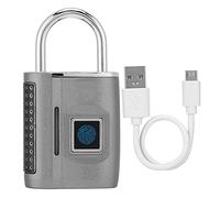 Cadenas Empreinte Digitale Intelligent, Mini Zinc 6.7x3.7cm Vert - Déverrouillage Rapide, Sans Clé, Pour Valise Sac à Dos (Grise)