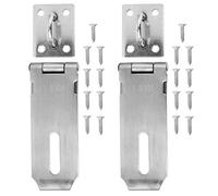 Cadenas en acier inoxydable Moraillon Fermoir de porte de sécurité Serrure à boulon de porte robuste pour meuble tiroir armoire hangar coffre 2 pièces ensemble 105x39mm