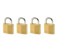 Master Lock Lot de 4 Cadenas en laiton pour cave, malle, vestiaire, 30mm avec serrure à clé