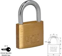Cadenas en laiton, arc normal, même clé, 40 mm. No.2