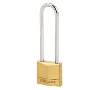 Cadenas en laiton pour cave, malle, vestiaire, 30mm avec serrure à clé, anse longue, Or