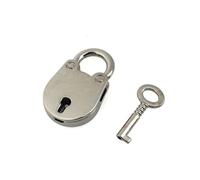 Cadenas en métal avec serrure à clé et sac, décoration de valise, 4 couleurs, 1 pièce(Silver)