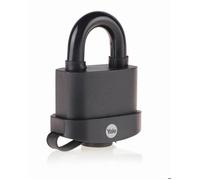 Yale Y220B/51/118/1 - Cadenas acier laminé protection thermoplastique 51 mm, anse acier cémenté, 3 clés - Pour garage, portail, abris de jardin..., 51mm