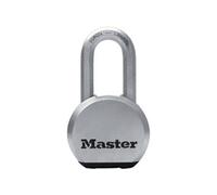 Master Lock Cadenas haute sécurité [A Clé] [Acier Inoxydable] [Anse Longue] [Extérieur] M830EURDLH - idéal pour les espaces de rangement, les Remises, les Garages, les Remorques - Argent