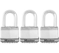 Cadenas Haute Sécurité - MASTER LOCK - M115EURTRILF - A Clé - Acier Laminé Recouvert - Extérieur - Anti-rouille - Anse M - Pack de