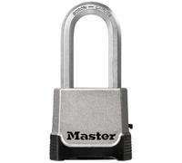 MASTER LOCK Cadenas Haute Sécurité [Combinaison et Clé] [Zinc] [Anse XL] [Extérieur] M176EURDLH - Idéal pour les espaces de rangement, les remises, les garages, les remorques
