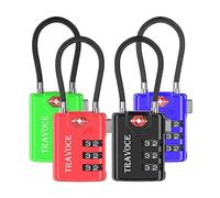 Cadenas homologués TSA pour bagages, cadenas de voyage qui fonctionnent également très bien comme cadenas de gym, boîte à outils, sac à dos et plus de 1, 2, 4, 6 et 10 pièces. - Noir -