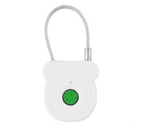 Cadenas intelligent à empreintes digitales avec charge USB-C, mémoire de 20 utilisateurs, détection en 0,5 seconde pour armoire, valise, bagages, bureau (blanc)