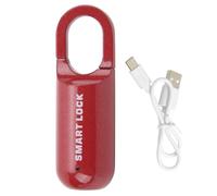 Cadenas intelligent à empreintes digitales, petite serrure rechargeable à empreintes digitales, cadenas biométrique sans clé, serrure électronique tactile pour valise (Rouge)