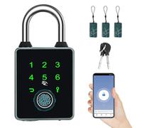 Cadenas intelligent avec 5 façons de déverrouiller, étanche à empreintes digitales, clés et cartes IC, compatible avec l'application Tuya, combinaison Bluetooth pour clôture